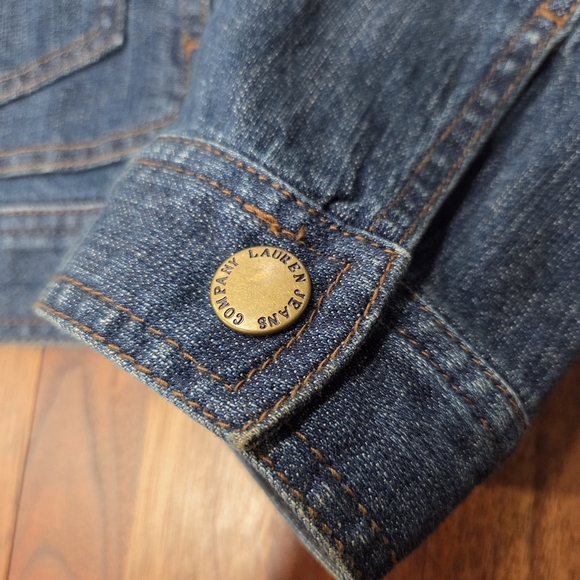 LRL Denim Jacket Pockets Button Front Size XL - Picture 5 of 9